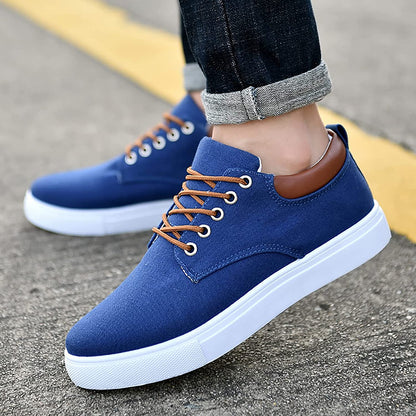 Casual Heren Sneakers Met Leren Achterkant | Veters