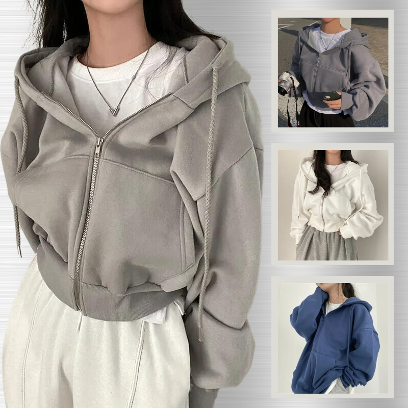 Oversized Hoodie Met Rits | Kort