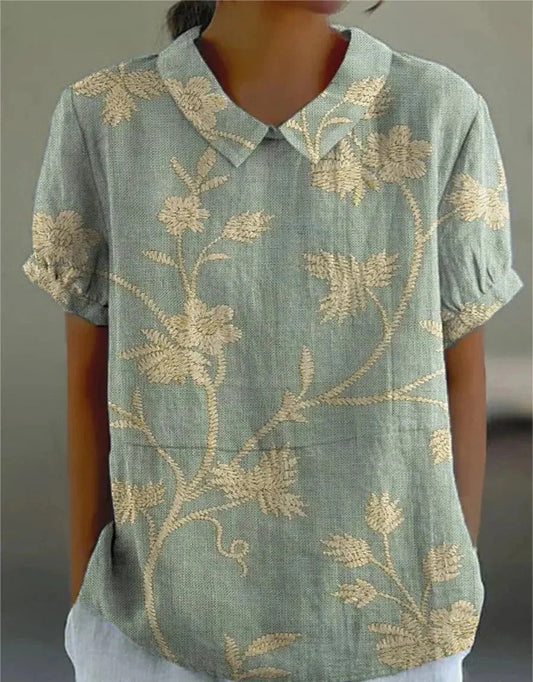 Elisa | Zomerse Blouse Met Bloemenprint | Korte Mouw