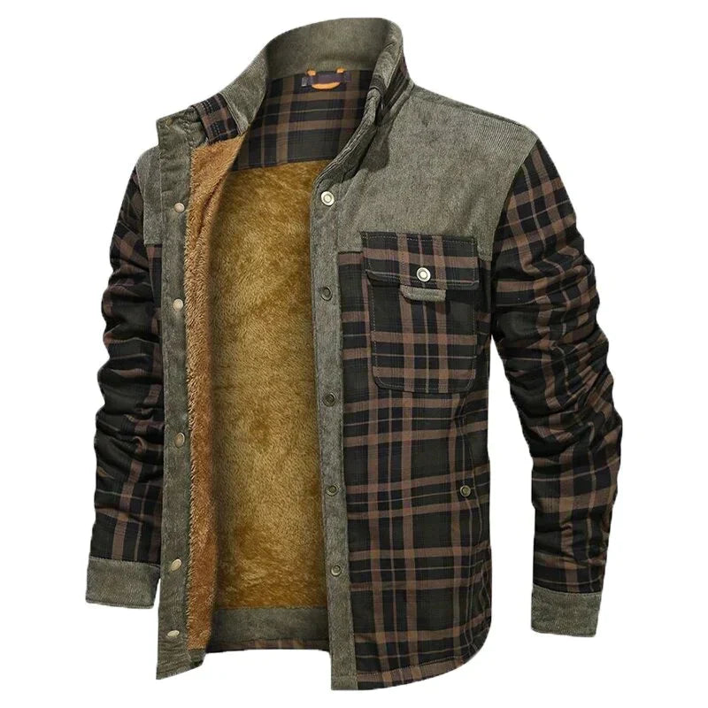 Trendy Geruite Jas Met Borstzakken Voor Heren | Winter