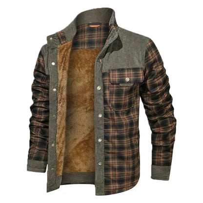 Trendy Geruite Jas Met Borstzakken Voor Heren | Winter