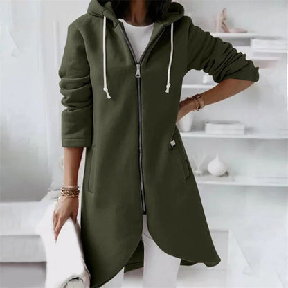 Stijlvolle Lange Hoodie | Met Ritssluiting