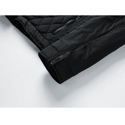 Gewatteerde Jas Met Diamantsteek Voor Heren | Opstaande Kraag