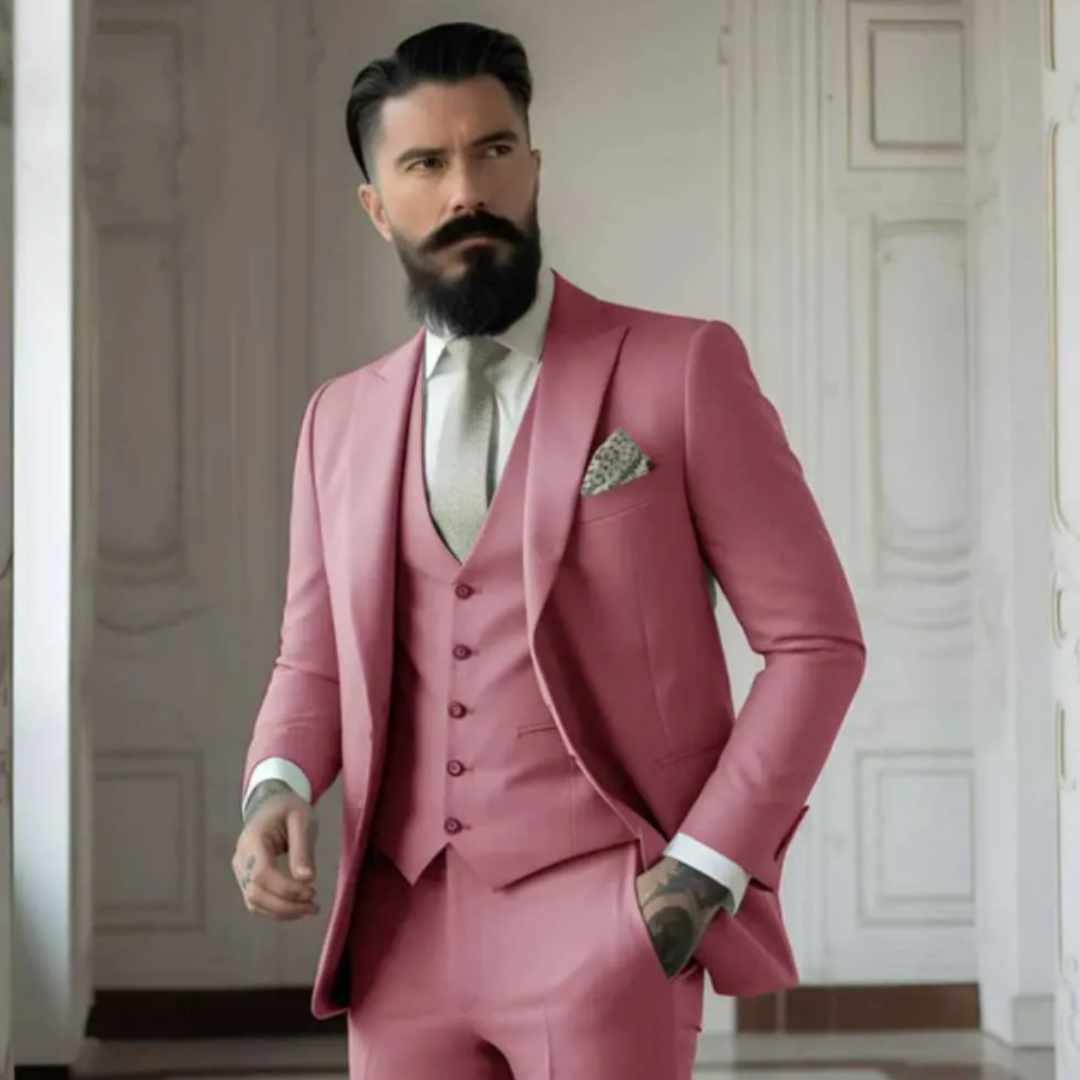 Stijlvol 3-Delig Pak Voor Heren | Slank Pasvorm