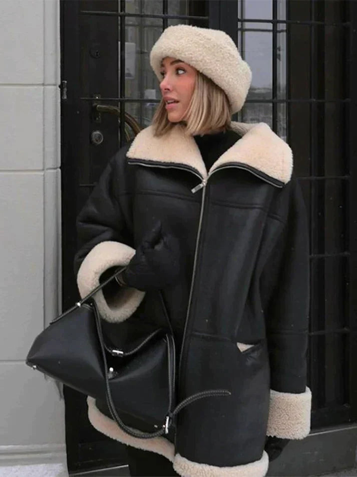 Winterjas Met Oversized Kraag | Ritssluiting