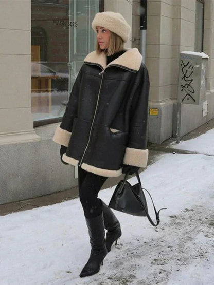 Winterjas Met Oversized Kraag | Ritssluiting