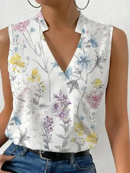 Mona | Elegante Mouwloze Top Met V-hals | Zomer