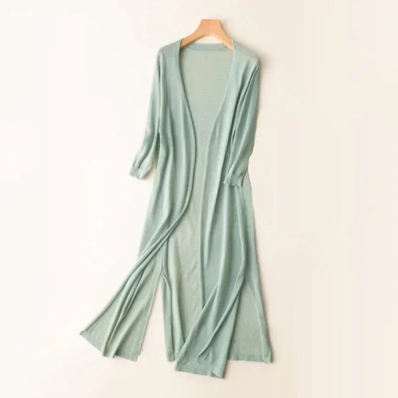 Gebreid Vest Met Open Voorkant | Lang