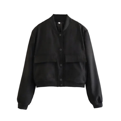 Kort Bomberjack Met Knoopsluiting | Oversized