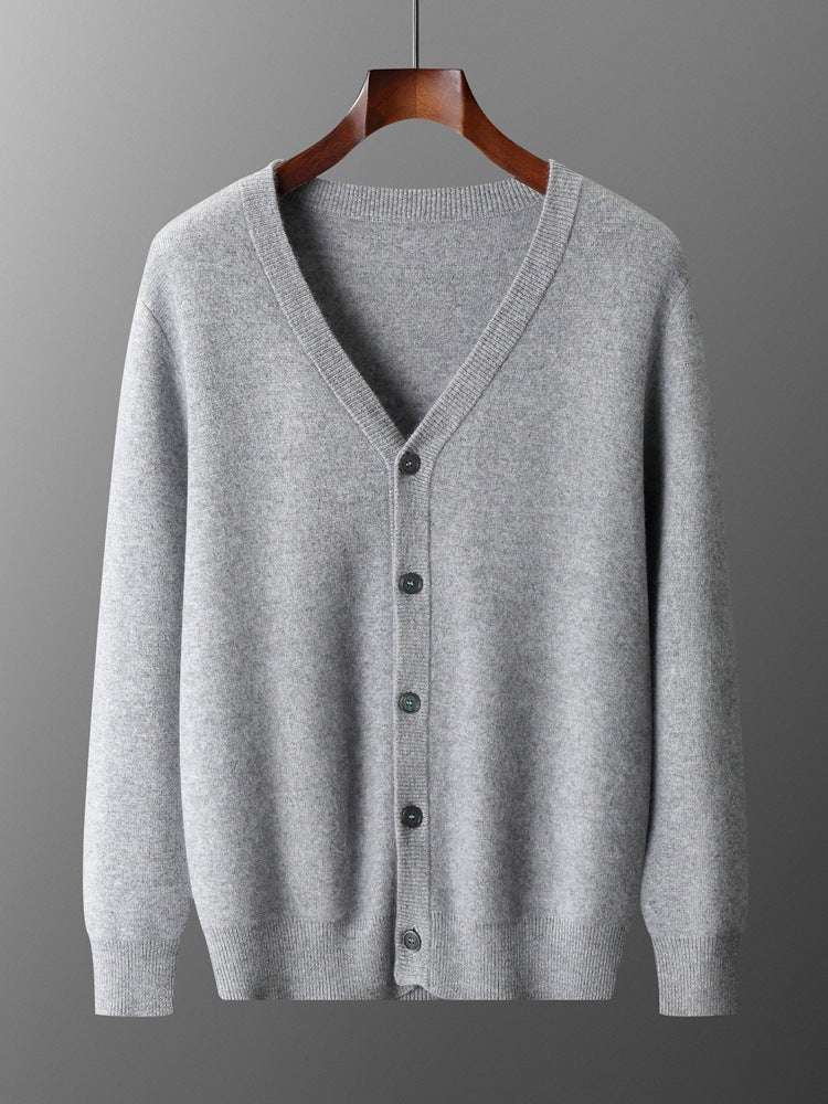 Heren Cardigan Met V-Hals En Lange Mouwen | Winter