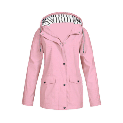 Regenjas Met Knoopsluiting | Gestreepte Capuchon