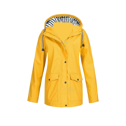 Regenjas Met Knoopsluiting | Gestreepte Capuchon
