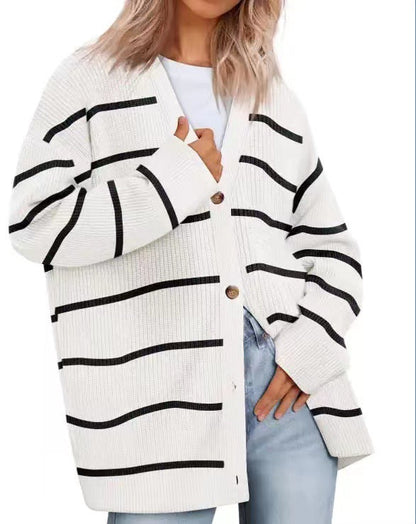 Gestreept Vest Met V-hals | Oversized