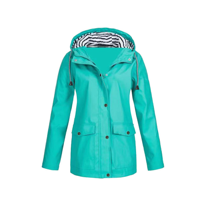 Regenjas Met Knoopsluiting | Gestreepte Capuchon