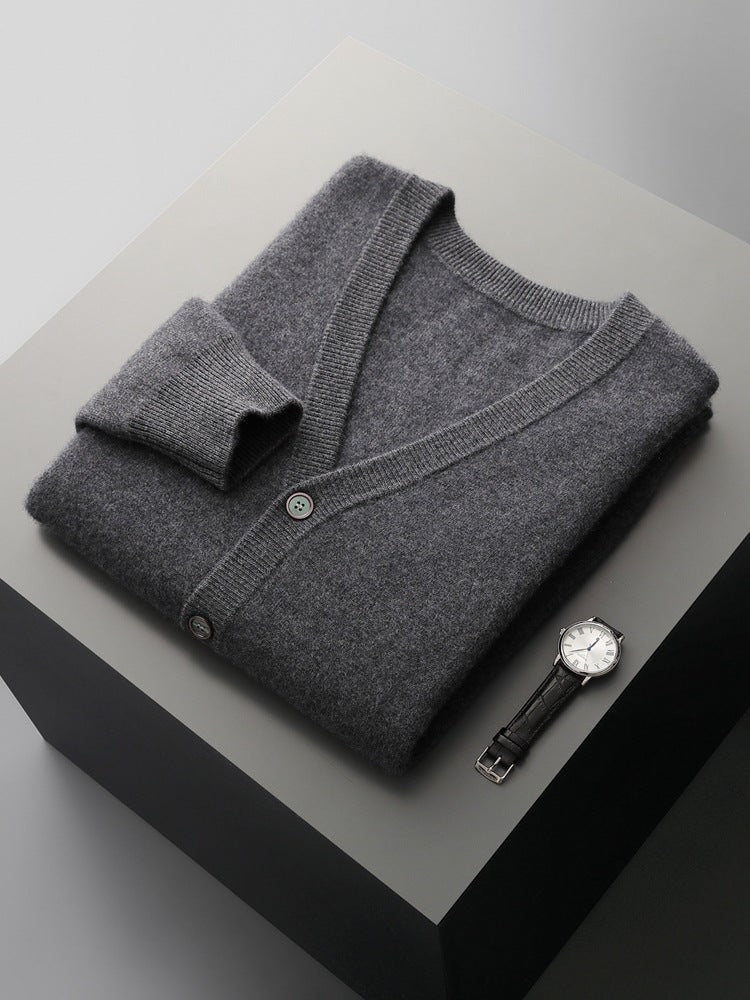 Heren Cardigan Met V-Hals En Lange Mouwen | Winter