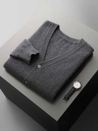 Heren Cardigan Met V-Hals En Lange Mouwen | Winter