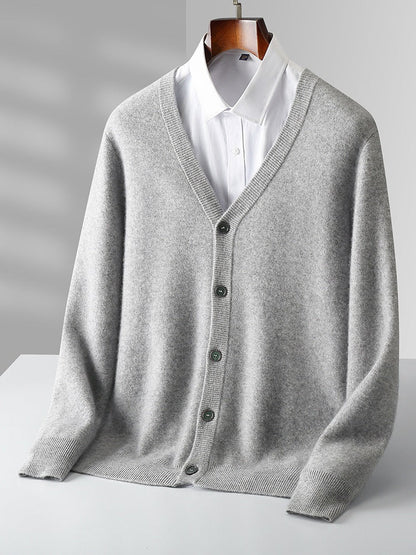 Heren Cardigan Met V-Hals En Lange Mouwen | Winter