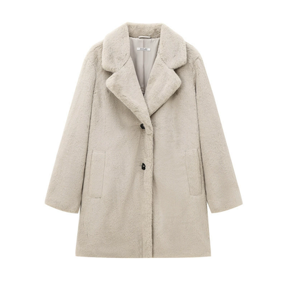 Oversized Winterjas Met Teddybont | Warm