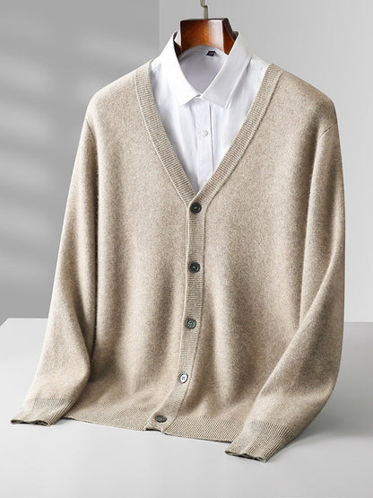 Heren Cardigan Met V-Hals En Lange Mouwen | Winter
