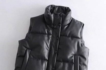 Trendy Mouwloos Puffervest | Kort