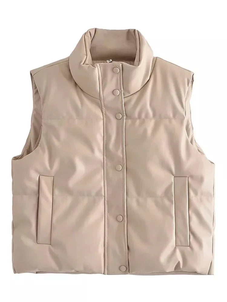 Trendy Mouwloos Puffervest | Kort