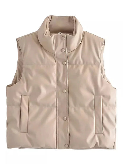 Trendy Mouwloos Puffervest | Kort