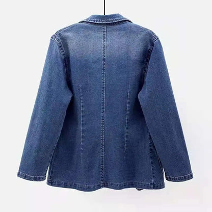 Stijlvolle Denim Blazer Met Lange Mouwen | Met Zakken