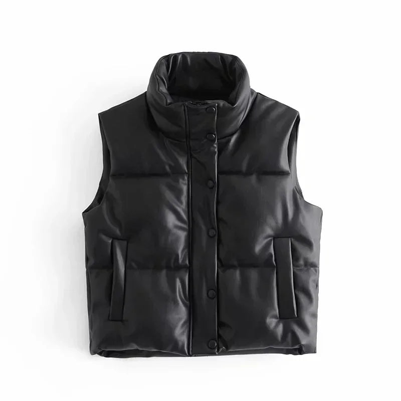 Trendy Mouwloos Puffervest | Kort