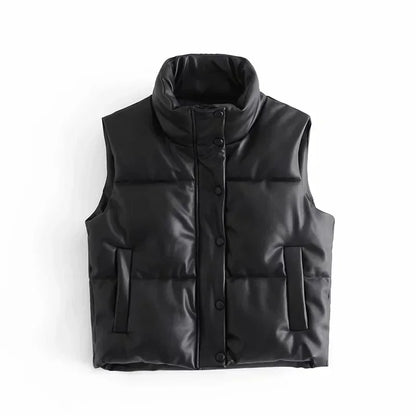 Trendy Mouwloos Puffervest | Kort