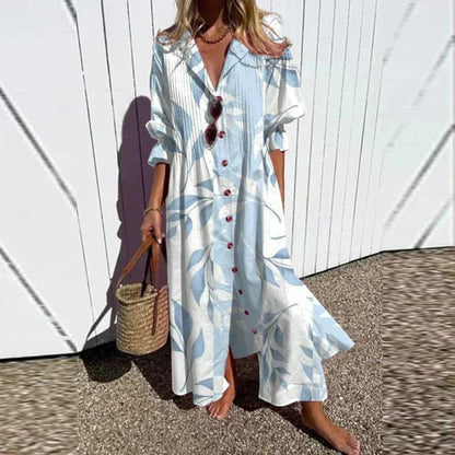 Boheemse Jurk Met V-hals | Maxi
