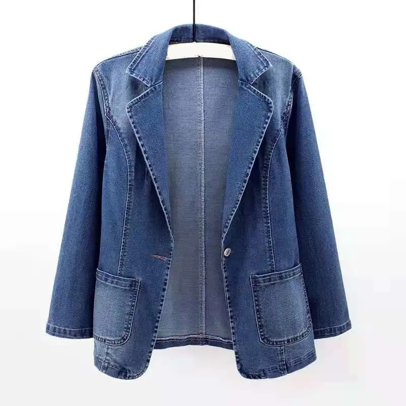 Stijlvolle Denim Blazer Met Lange Mouwen | Met Zakken