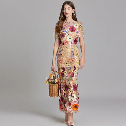 Camila | Elegante Geborduurde Jurk | Maxi