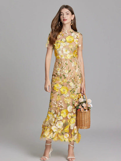 Camila | Elegante Geborduurde Jurk | Maxi
