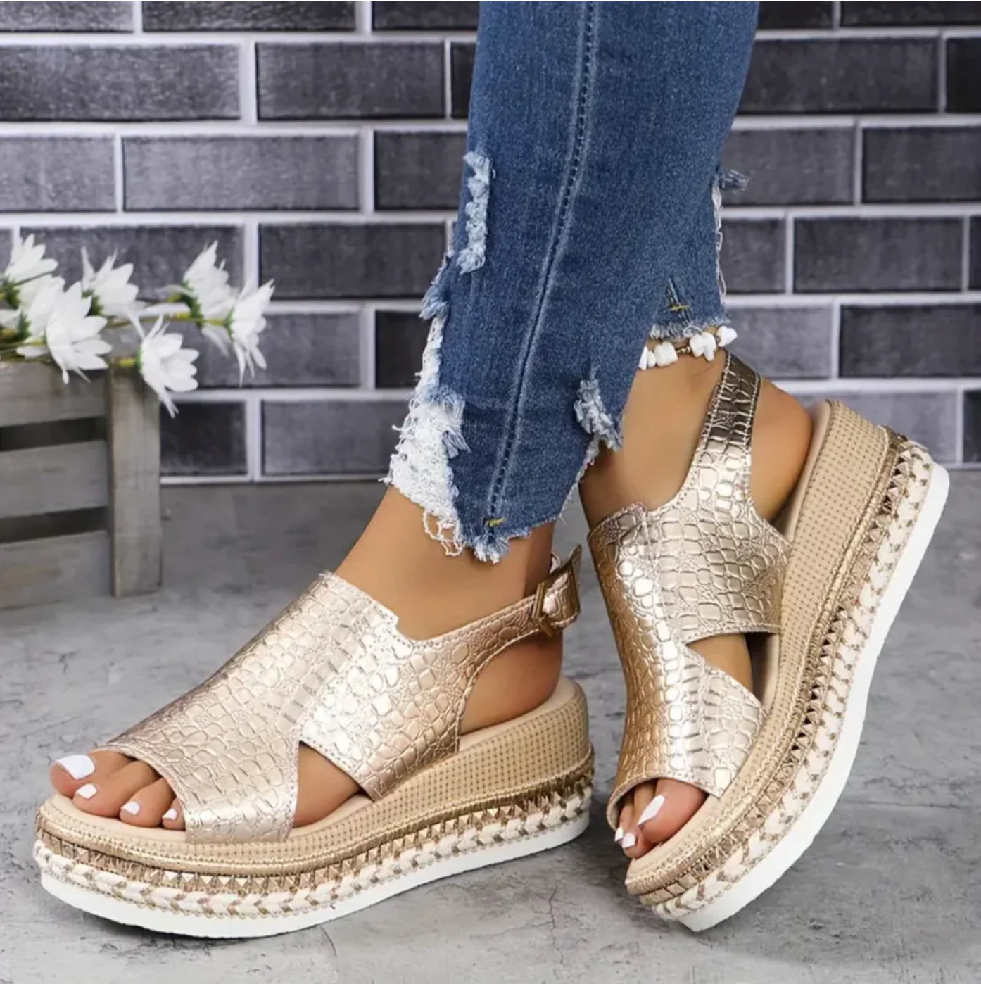 Solène | Elegante Sandalen Met Sleehak En Plateauzool