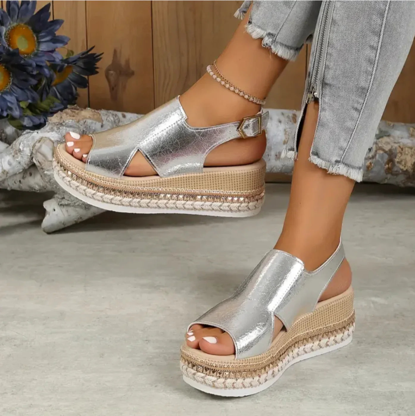 Solène | Elegante Sandalen Met Sleehak En Plateauzool