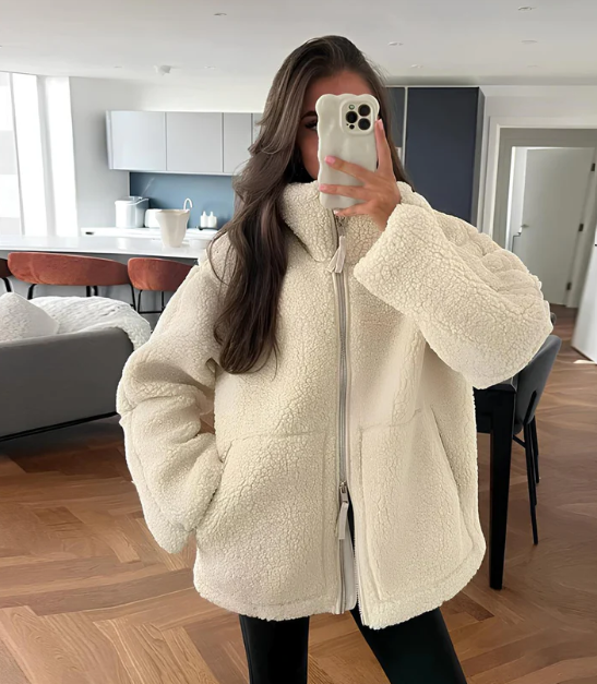 Teddy Vest Met Opstaande Kraag | Warm