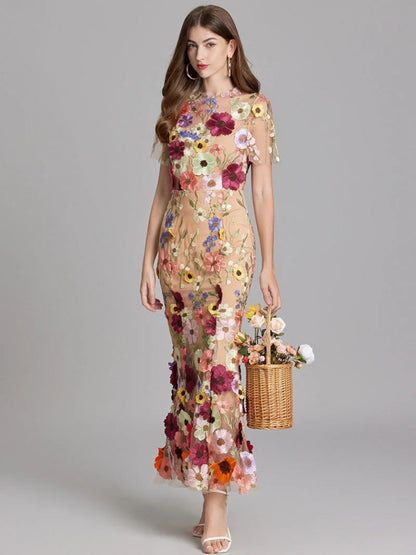 Camila | Elegante Geborduurde Jurk | Maxi