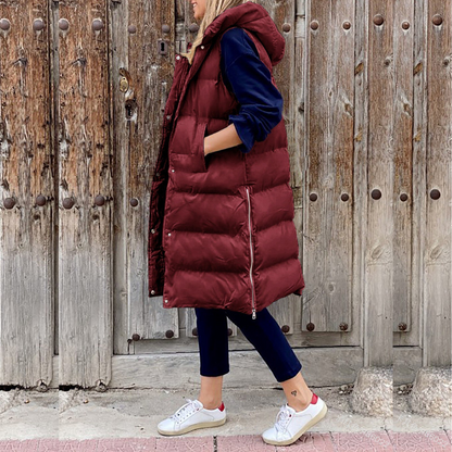 Casual Gewatteerd Vest Met Capuchon | Warm