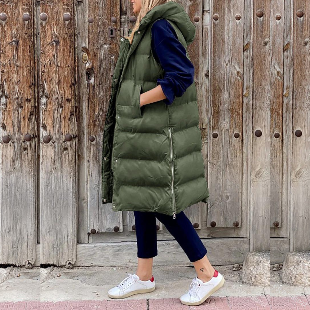 Casual Gewatteerd Vest Met Capuchon | Warm