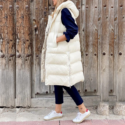 Casual Gewatteerd Vest Met Capuchon | Warm