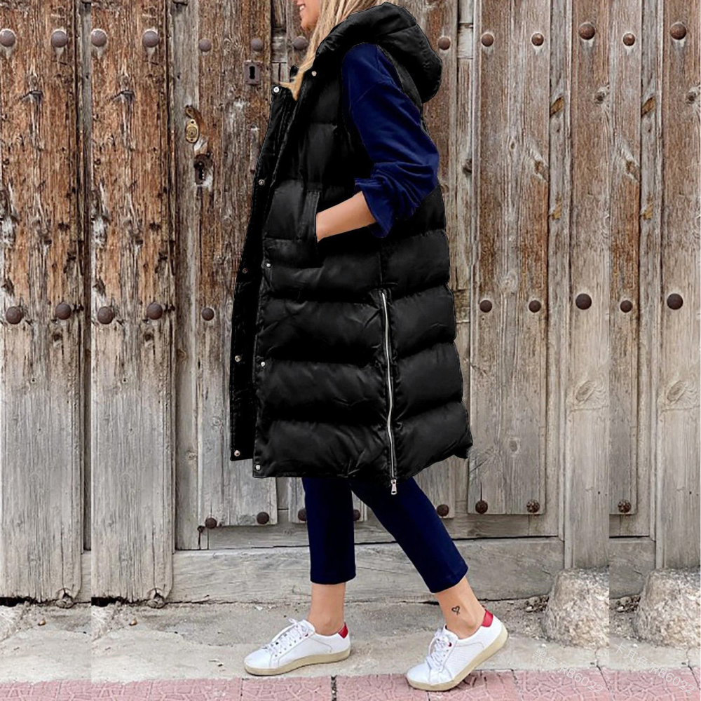 Casual Gewatteerd Vest Met Capuchon | Warm