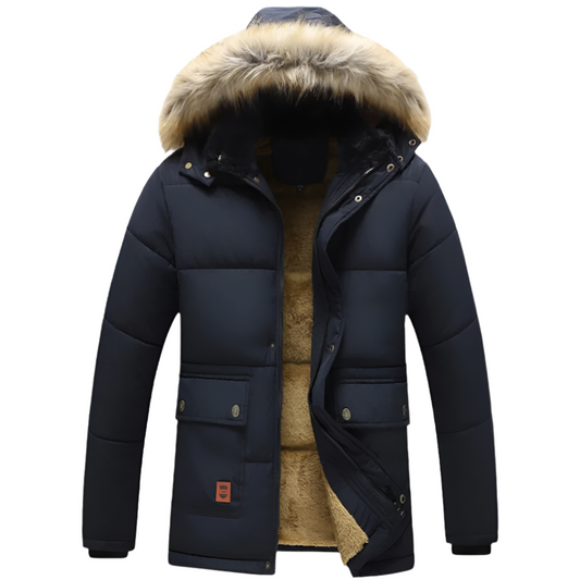 Warme Winterparka Winterjas Voor Heren Met Capuchon Van Bont - NICOLAS
