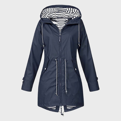 Middellange Regenjas Met Capuchon | Verstelbare Taille