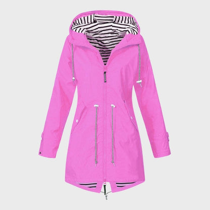 Middellange Regenjas Met Capuchon | Verstelbare Taille