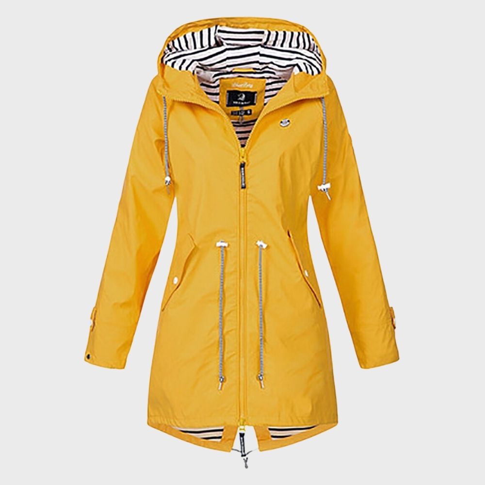 Middellange Regenjas Met Capuchon | Verstelbare Taille
