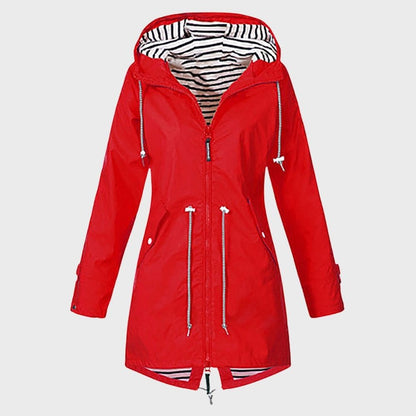 Middellange Regenjas Met Capuchon | Verstelbare Taille