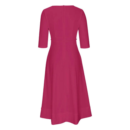 Anna | Elegante Avondjurk Met V-hals | Midi