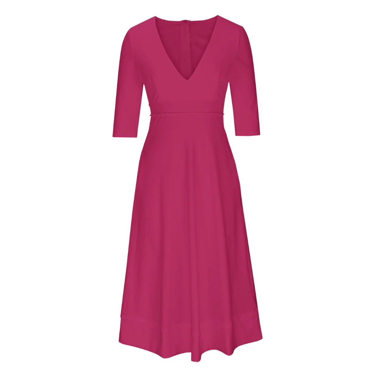 Anna | Elegante Avondjurk Met V-hals | Midi