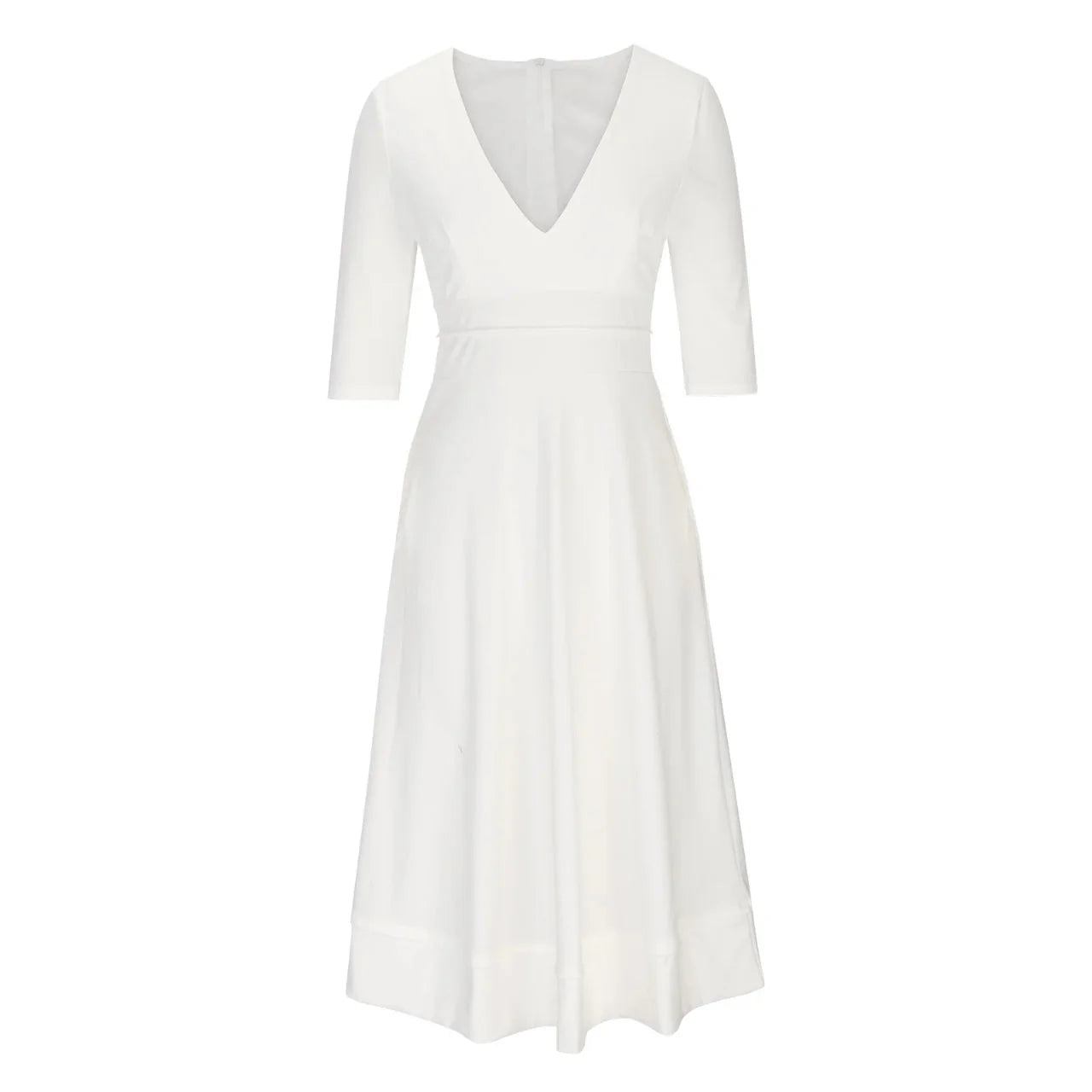Anna | Elegante Avondjurk Met V-hals | Midi