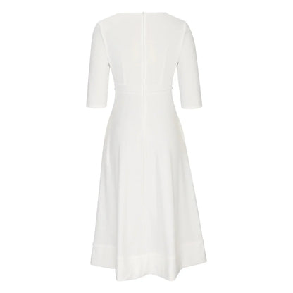 Anna | Elegante Avondjurk Met V-hals | Midi